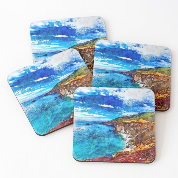 Item preview, Pacific Coast California Watercolor Painting designed and sold by Mimi's Sunday.
