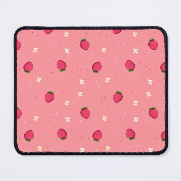 Item preview, Kawaii Strawberry and White Flowers Pattern designed and sold by With Love, InspireMari.