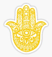 Pegatina Mano de Hamsa de Fátima | Amarillo | Trotamundos