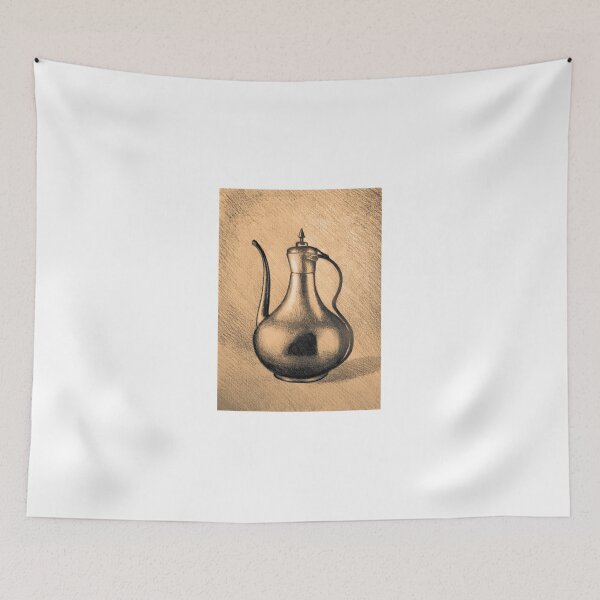 Item preview, Realistic drawing of metal pitcher with handle designed and sold by oanaunciuleanu.