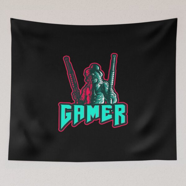 Item preview, Gamer with Man holding two Shotguns designed and sold by PRIVARSHU.
