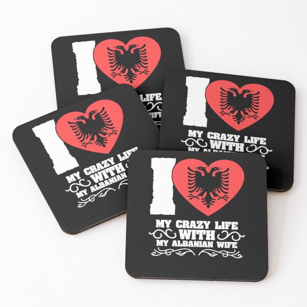 Item preview, I Love My Crazy Wife For A Funny Patriotic Albanian Lover designed and sold by Nessshirts.