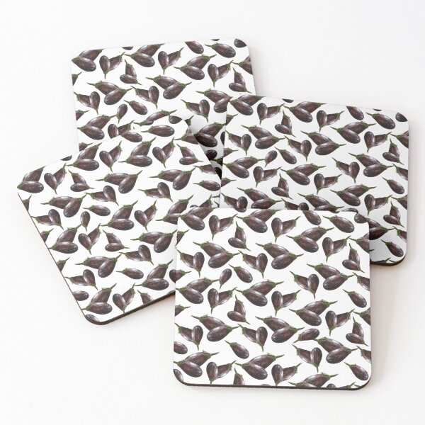 Item preview, Eggplant pattern, vegetable pattern, vegan clothing, chefs designed and sold by Kirei-Lily.