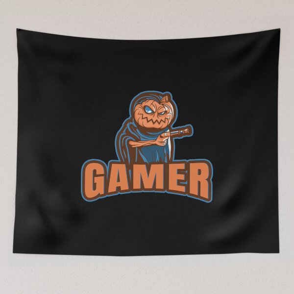 Item preview, Gamer with Armed Pumpkin Character designed and sold by PRIVARSHU.