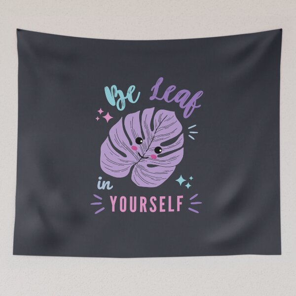 Item preview, BeLeaf in Yourself Motivational Slogan | Purple, Blue, Pink & Turquoise Kawaii Pastel Monstera Leaf designed and sold by AurayaStudio.