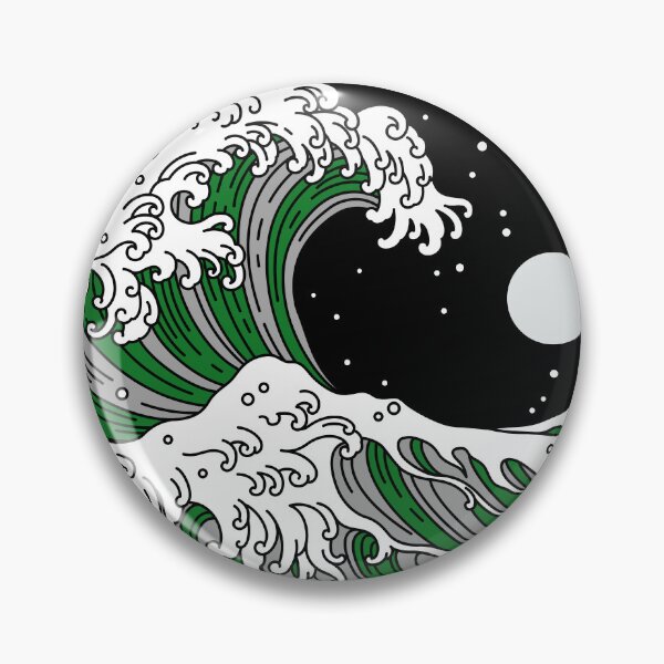 Artikel-Vorschau von Circular Japanese Wave Demi Romantic. Demiromantischer Stolz, designt und verkauft von Subtle Pride Shop.