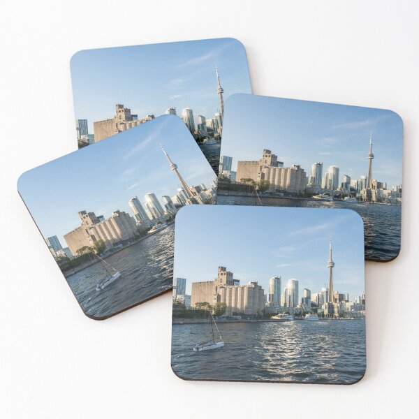 Item preview, Shiny Silver and Blue - Sailboat Entering Toronto Harbour designed and sold by Georgia Mizuleva.
