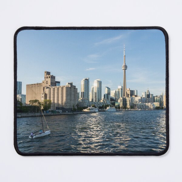 Item preview, Shiny Silver and Blue - Sailboat Entering Toronto Harbour designed and sold by Georgia Mizuleva.