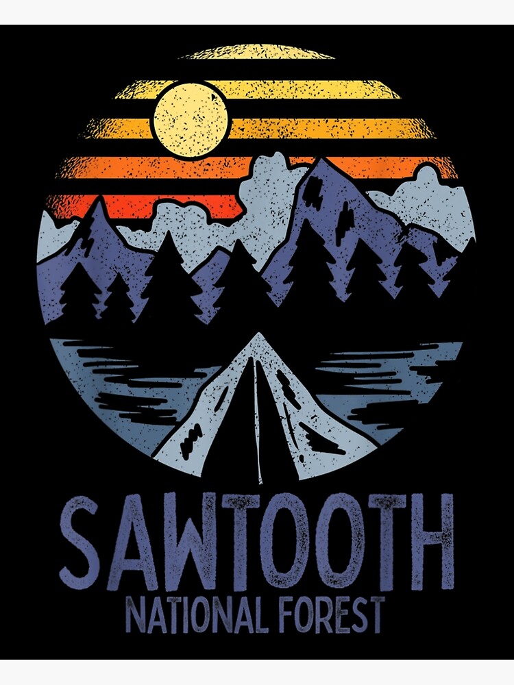 Poster « Forêt nationale de Sawtooth Idaho Rocky Mountains ID Camping
