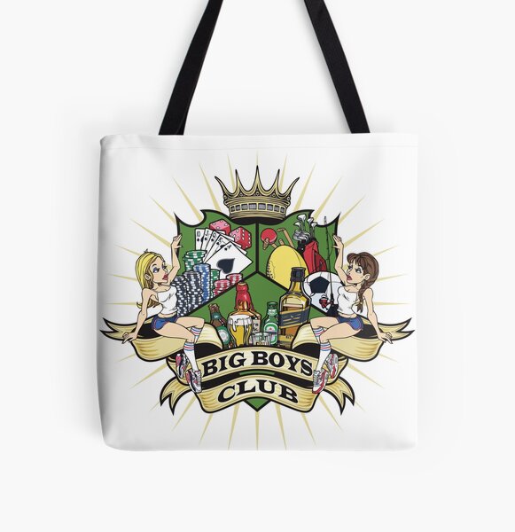 Big Boys Club Coat of Arms All Over Print Tote Bag