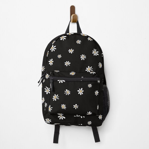 Monochrome Minimal Floral Pattern Backpack