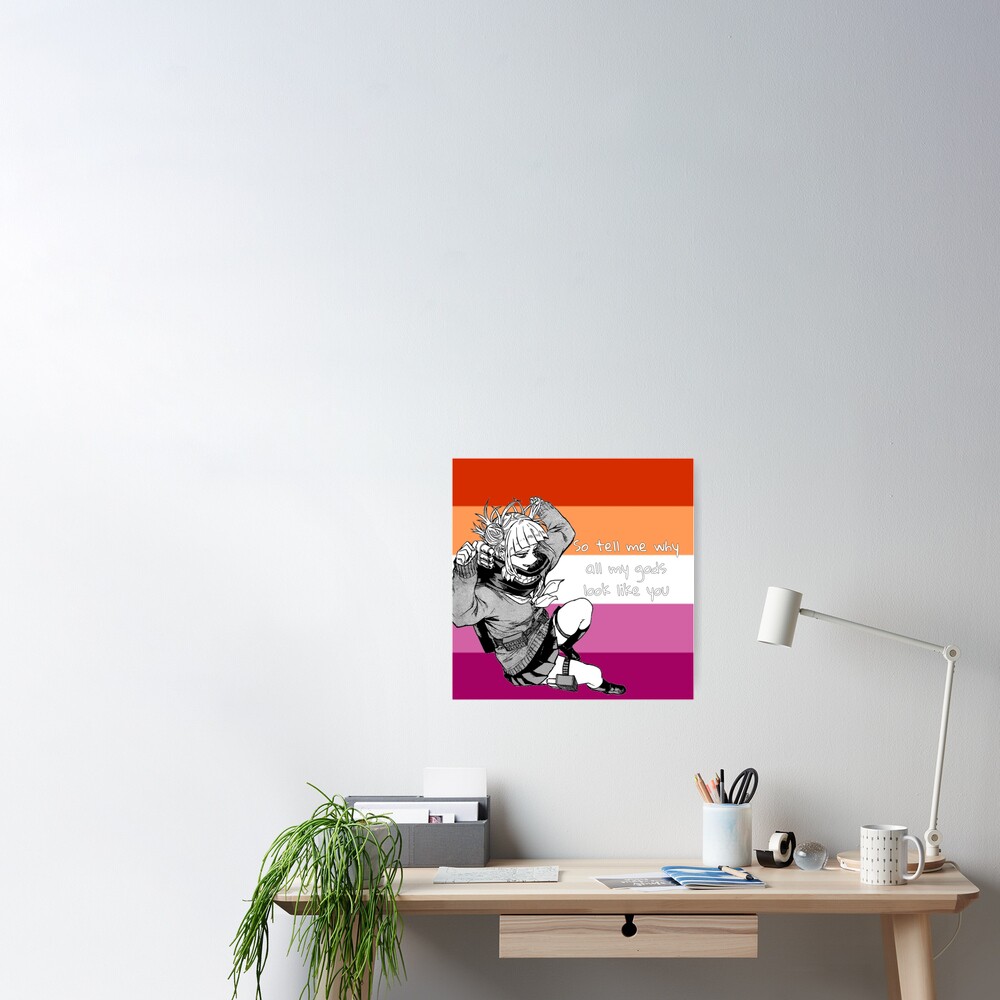 My Hero Academia Toga Himiko Lesbian Pride Flag Poster For Sale By Queerwriter Redbubble