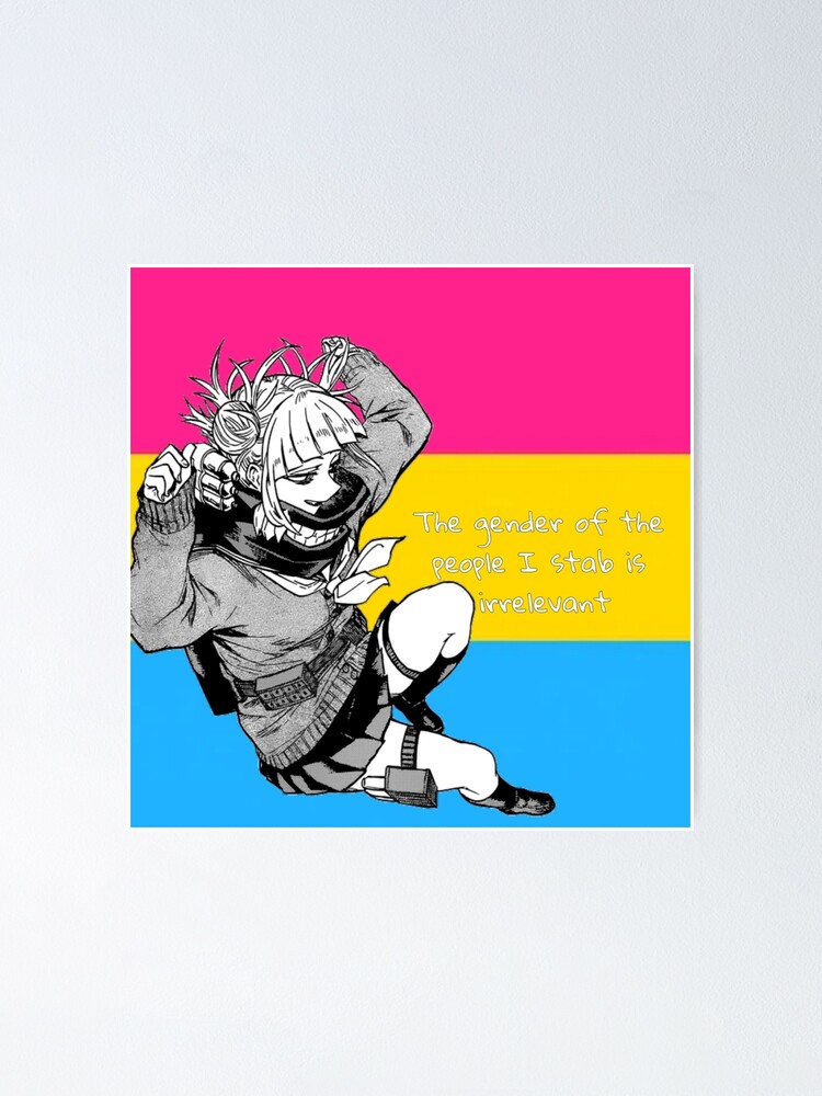 My Hero Academia Toga Himiko Pansexual Pride Flag Poster By Queerwriter Redbubble