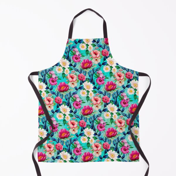 Artikelvorschau, Blumen in einem Rautenmuster, dekoratives Muster, modernes Design, Blumen-Repeat-Muster, blau-türkis floral entworfen und verkauft von ZeinabTaha.