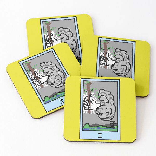 Item preview, Wait, is this pixel art tarot? Yellow - Minor Arcana 'Ace of Wands' (Design for T-shirt, stickers and other accessories) designed and sold by Pixel Waite.