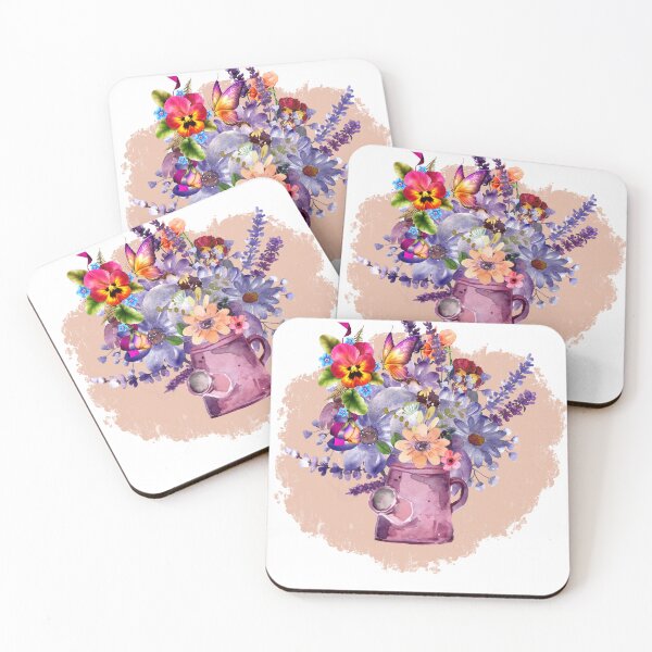 Item preview, Watercolor flowers with old watering can designed and sold by tomorrowsart.
