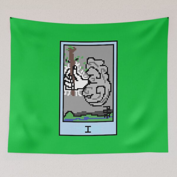 Item preview, Wait, is this pixel art tarot? Green - Minor Arcana 'Ace of Wands' (Design for T-shirt, stickers and other accessories) designed and sold by Pixel Waite.