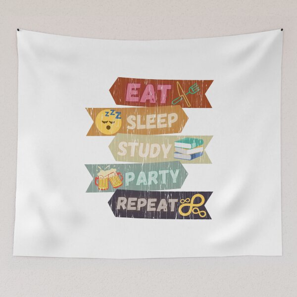 Item preview, Eat Sleep Study Party Repeat designed and sold by YJHDesign.