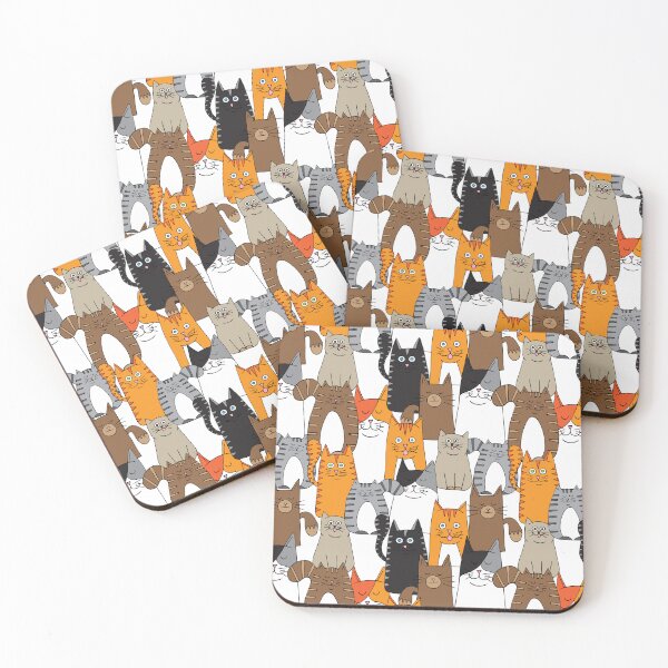 Item preview, Cute Cat Pattern designed and sold by HotHibiscus.