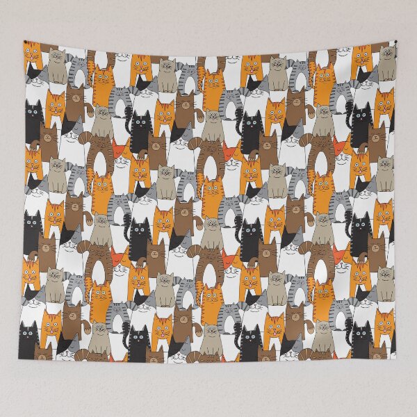 Item preview, Cute Cat Pattern designed and sold by HotHibiscus.