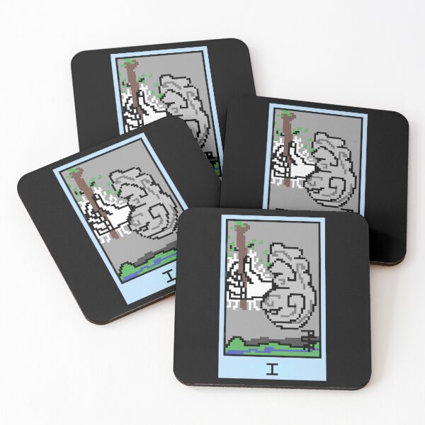Item preview, Wait, is this pixel art tarot? Black - Minor Arcana 'Ace of Wands' (Design for T-shirt, stickers and other accessories) designed and sold by Pixel Waite.