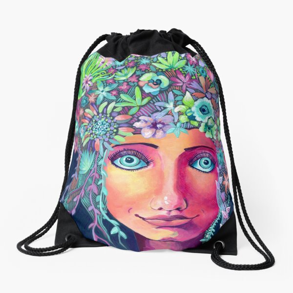 Spring Hair Drawstring Bag