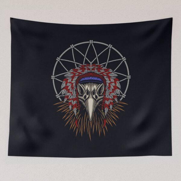 Item preview, Artistic Skull Eagle Indian - unique design designed and sold by Froyd Wess.
