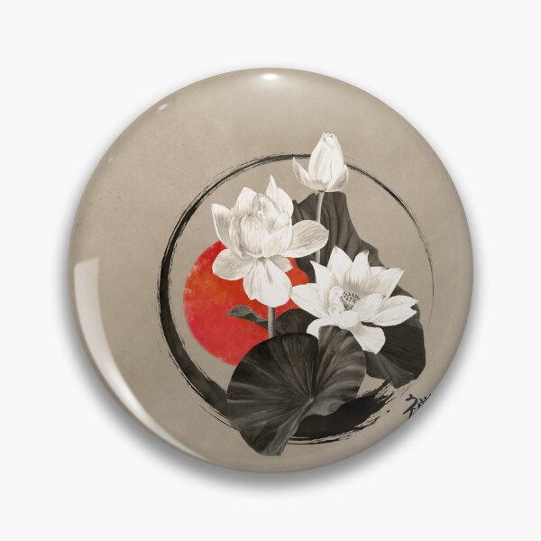 Item preview, White Lotus Enso Zen Circle  designed and sold by k9printart.