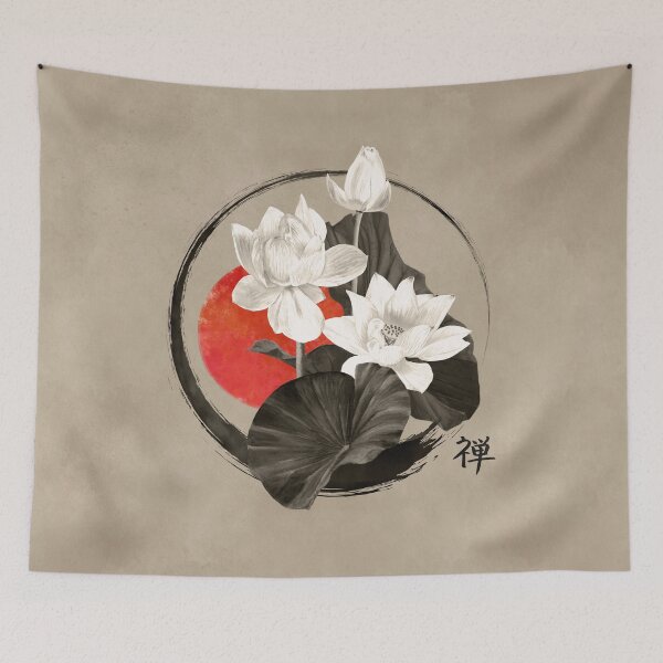 Item preview, White Lotus Enso Zen Circle  designed and sold by k9printart.