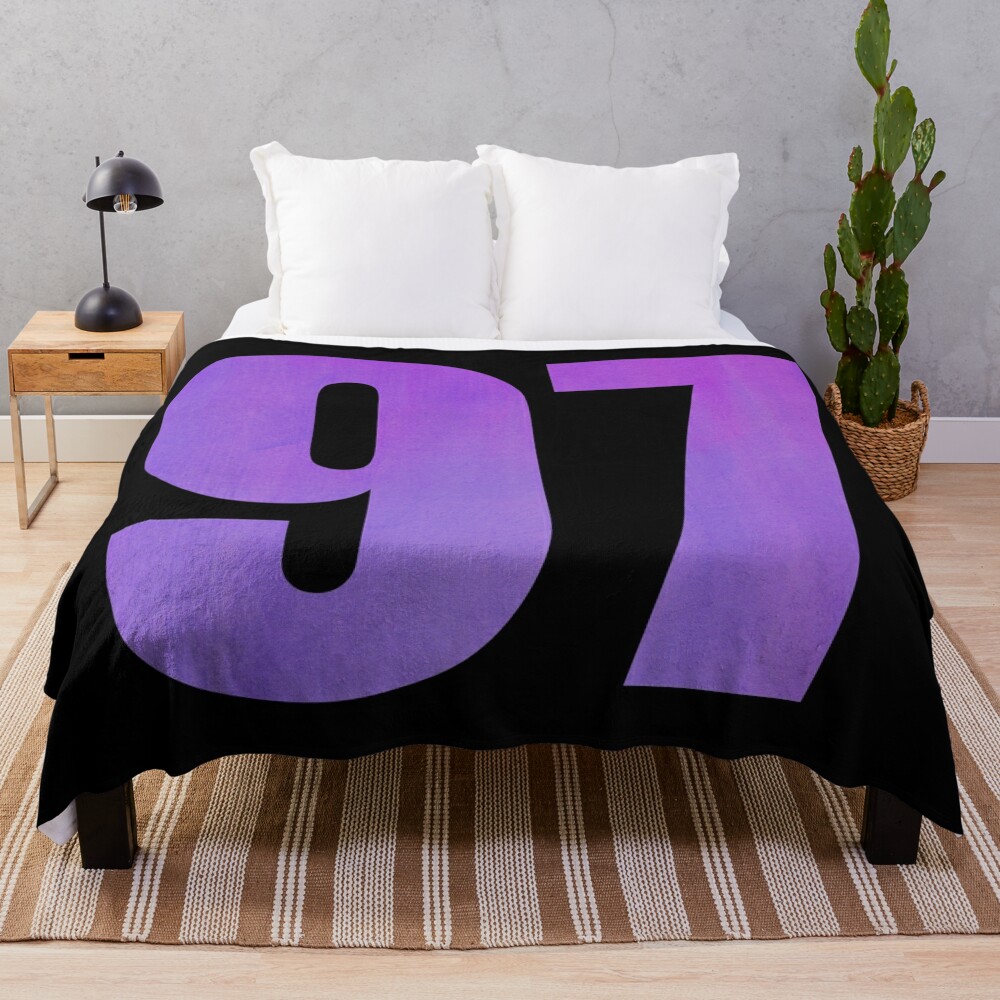 Fashion Number 97 monogram purple water colour Throw Blanket Bl-UG5V5MEO