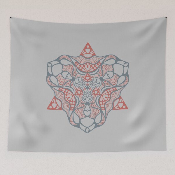 Item preview, Sacred Geometry Face Magic Mushroom Mandala designed and sold by LiquidGeometry.