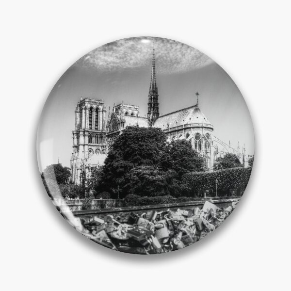 Item preview, Notre Dame de Paris & Love Lock Bridge Black And White designed and sold by Paul Thompson Photography.