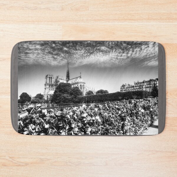 Item preview, Notre Dame de Paris & Love Lock Bridge Black And White designed and sold by Paul Thompson Photography.