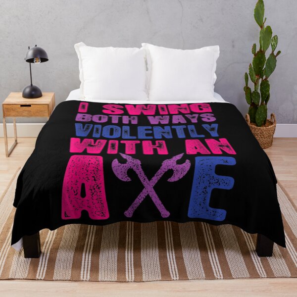 Item preview, I Swing Both Ways Violently With An Axe Bisexual Flag designed and sold by katieschunk.