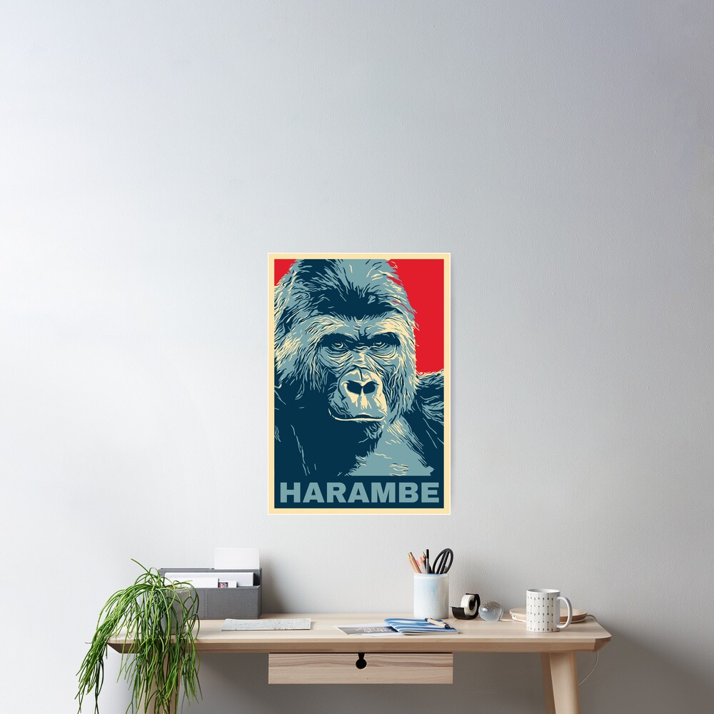 "Harambe" Poster for Sale by radvas Redbubble