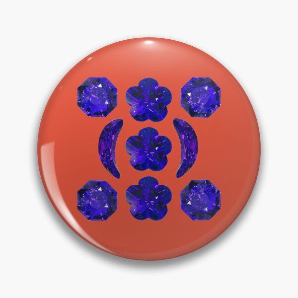 Item preview, Blue Sapphire Gemstones in Red background designed and sold by DigitalGemArt.