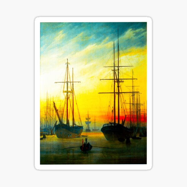 Artikel-Vorschau von HD Caspar David Friedrich - View of a Harbour 1815 - 1816, designt und verkauft von gologodesigns.
