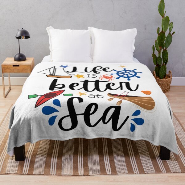Item preview, life is better at the sea funny summer quotes for people who love the beach and summer designed and sold by BronikowskiART.