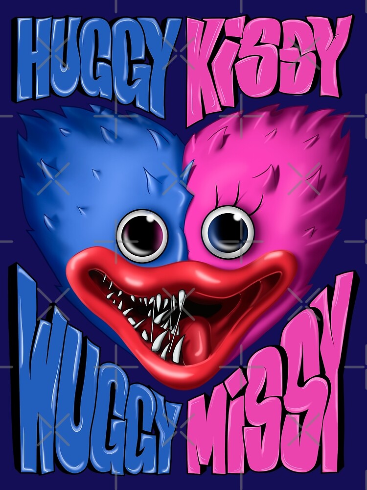 Huggy Wuggy And Kissy Missy Poppy Playtime 2 Metal Print By Abrekart 9266