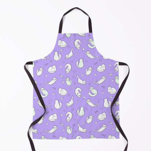 Item preview, Cute Cats Doodle Seamless Pattern with a Purple Background designed and sold by quinellie.