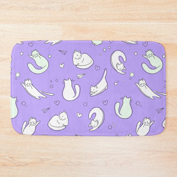 Item preview, Cute Cats Doodle Seamless Pattern with a Purple Background designed and sold by quinellie.