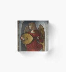 Associate Of Leonardo Da Vinci - An Angel In Red With A Lute Acrylic Block