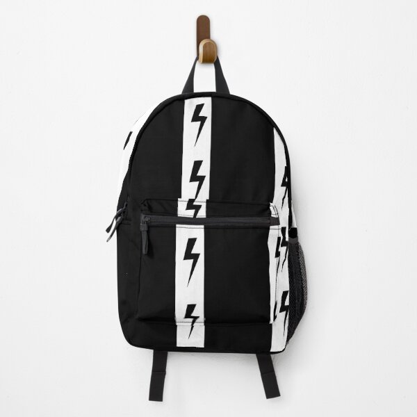 Item preview, White and Black-Striped with thunder bolts Graphic T-Shirt designed and sold by GhostAmine.