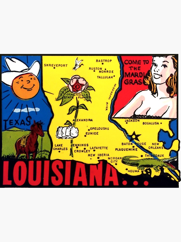 Vintage Louisiana State Map