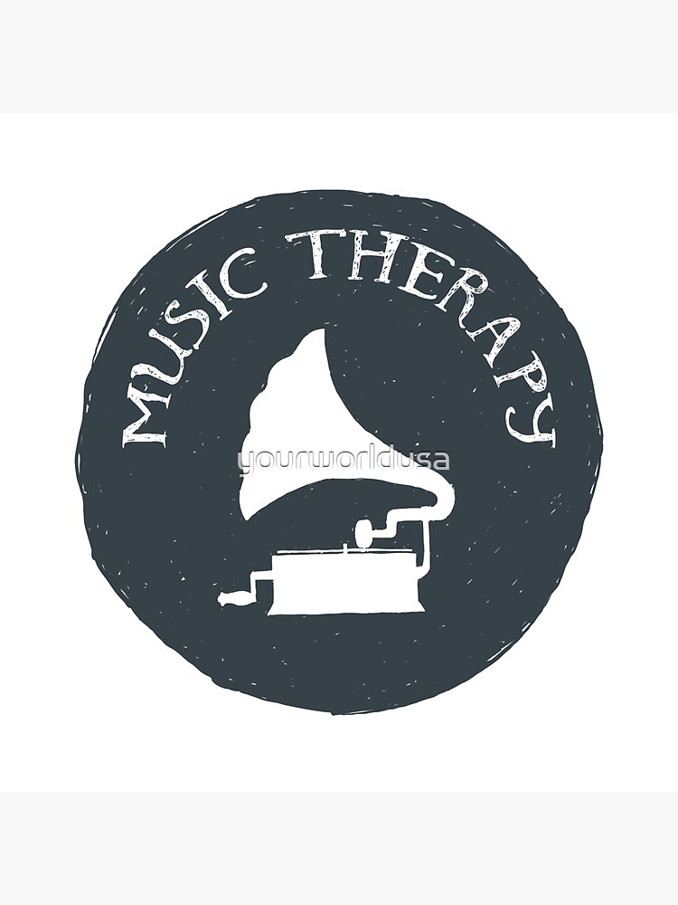 "Music therapy" Sticker for Sale by yourworldusa Redbubble