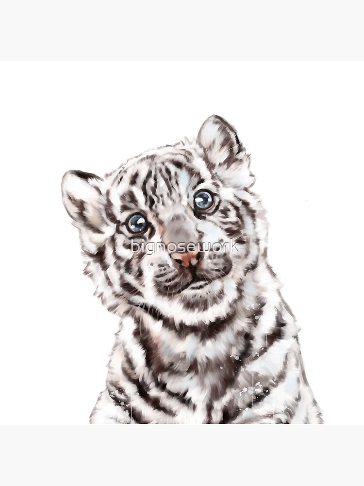 Bolsa De Tela Tigre Blanco Bebe De Bignosework Redbubble