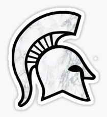 White Marble Spartan Helmet Sticker
