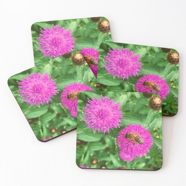 Item preview, Bee Wasp With Purple Thistle Nature Photo Design designed and sold by TacoRose.