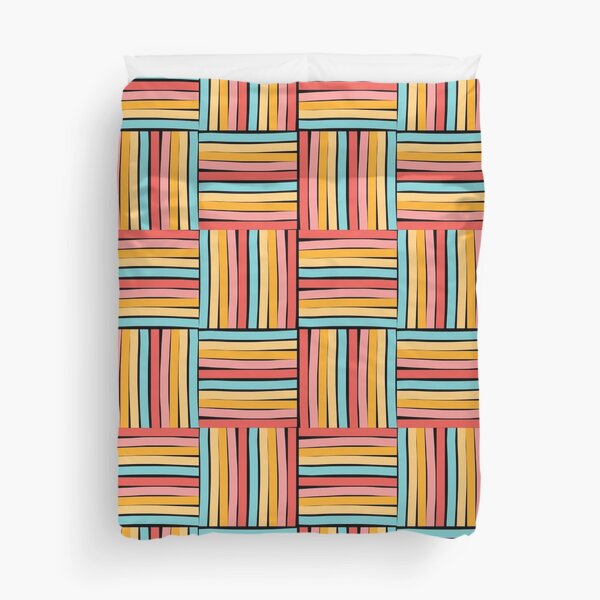 Item preview, Striped colour-block Coral, gold and black designed and sold by Annette Chabidon Studio.