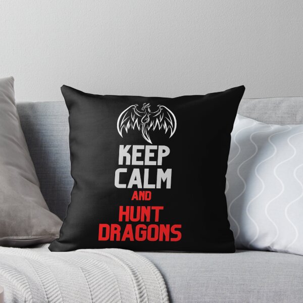 Item preview, Keep Calm and Hunt Dragons Flying Silhouette Design designed and sold by CreativNode.